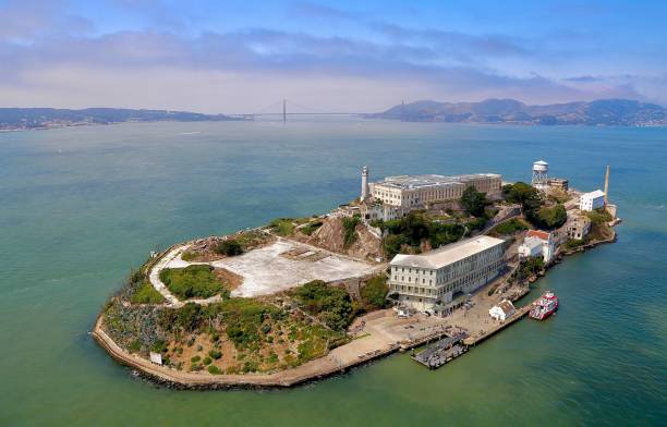 ALCATRAZ AERIAL Aerial view of Hoover Dam alcatraz island photos stock pictures, royalty-free photos & images