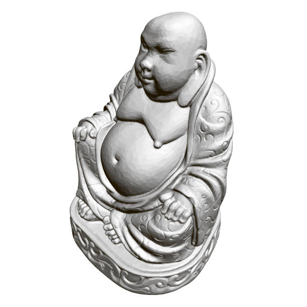 Polygonal statue of Maitreya. 3D. Isometric view Polygonal statue of Maitreya. 3D. Isometric view. Vector illustration grand singe stock illustrations