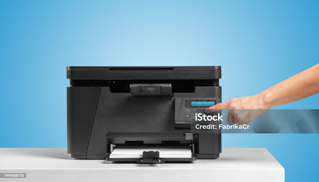 Copier Machine Background Printer Copier Machine On A Bright Colored Background Stock Photo ...