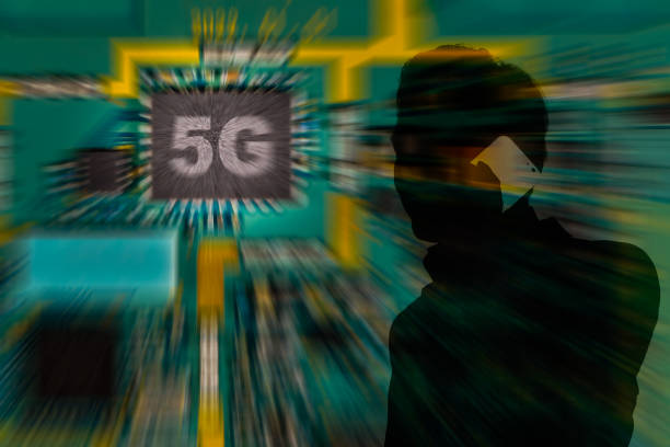 istock A man in silhouette talking on mobile phone with 5G network - 5G conceptual 1141442719