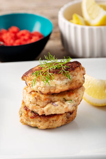 istock Traditional Danish Fiskefrikadeller or fish cakes. 1141443790
