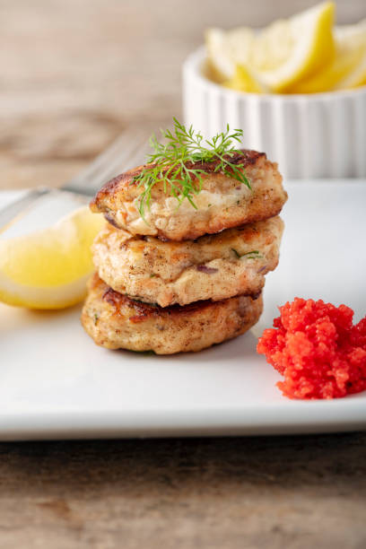 istock Traditional Danish Fiskefrikadeller or fish cakes. 1141443799