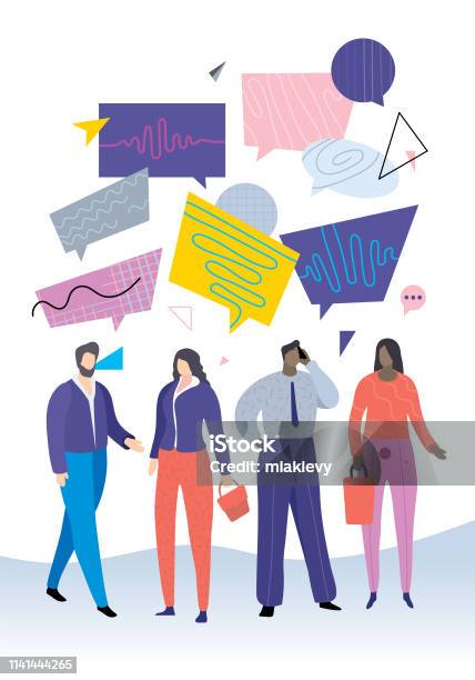 Business People Communication Stock Illustration - Download Image Now - Multiracial Group, Communication, People