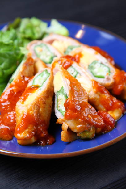 istock rolled porke with okura and cheese 1141444347