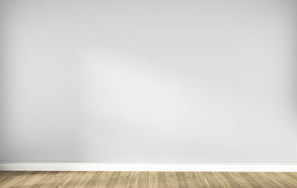 istock white empty scandinavian room interior with wooden floor. 3D rendering 1141445902