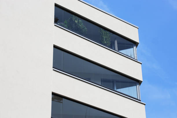 istock Modern apartment building with glazed balconies 1141446346