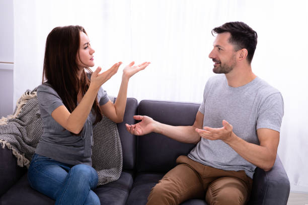 istock Aggressive Wife Fighting With His Husband 1141447283