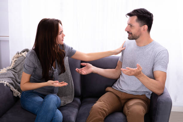 istock Aggressive Wife Fighting With His Husband 1141447289