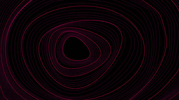 istock aesthetic curved circles on black background. 3D rendering. 1141448642