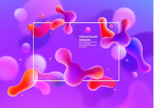 Vector illustration of Background with abstract colored bubbles
