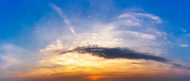 istock Morning sky and cloud with sun light panorama nature background 1141454791