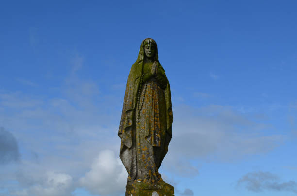 Stone statue of mother Mary in Ireland.