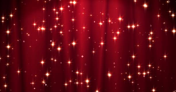 istock Red Merry Christmas background with golden stars. Walpaper for Valentine's day 1141455498