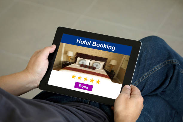 istock Hotel booking tablet computer travel online reservation 1141462814