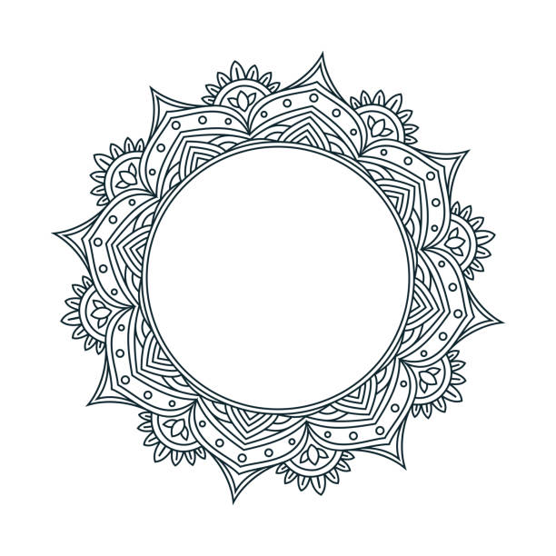 만다라 선 그리기 디자인 - mandala stock illustrations