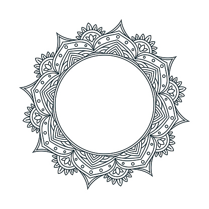 Circle mandala design with space for copy.