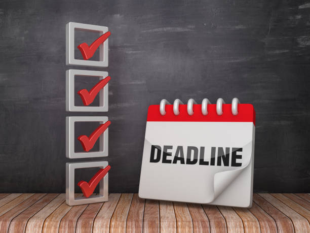 istock 3D Check List with Deadline Calendar on Chalkboard Background - 3D Rendering 1141465957