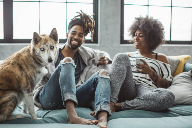 istock Weekend at home with pet dog 1141468164