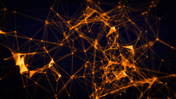 istock Blurry Global digital Network, abstract background.Wireframe of network communications. Digital concept of molecular polygonal shapes. 1141471962