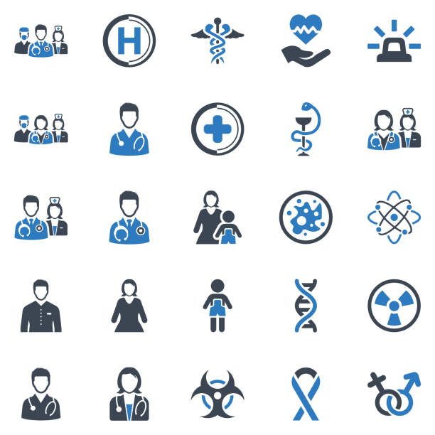 Healthcare & Medical Icon Set - 3 (Blue Series) This icon use for website presentation and android app medical occupation stock illustrations