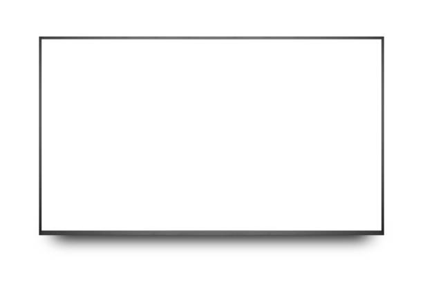 텔레비젼 4k 편평한 스크린 lcd 또는 oled의 플라스마 현실적인 그림, 클리핑 경로를 가진 백색 공백 hd 감시자 모의 광고 - television flat screen technology image 뉴스 사진 이미지