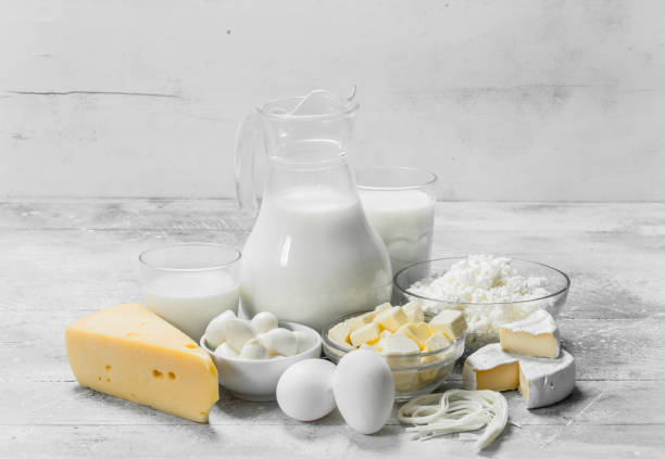 istock variety of fresh dairy products. 1141480425