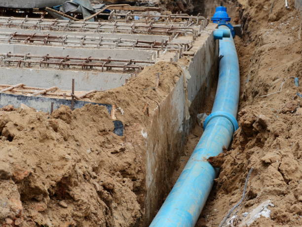 underground pipe water - burying ground imagens e fotografias de stock