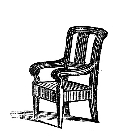 Antique illustration of armchair