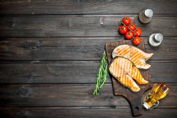 istock Grilled salmon steaks with spices. 1141482176