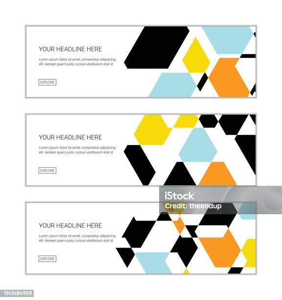 Web Banner Pattern Web Banner Design Template Set Consisting Of Abstract Background ...