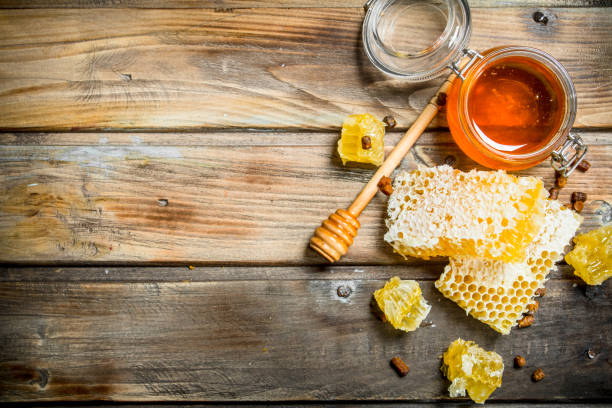 istock Natural honey in honeycombs. 1141486403