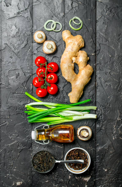 istock Organic food. Different Vegetables with wild rice. 1141488575