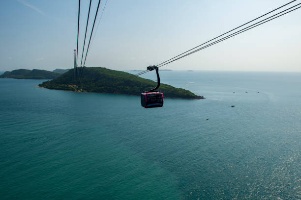 istock Over the An Thoi Archipelago in cable car to Pineapple Island. 1141489806