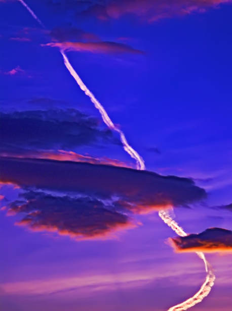 istock Airplane vapor stripe on the sky (Picture No 07) 1141491160
