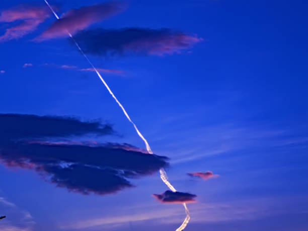 istock Airplane vapor stripe on the sky (Picture No 02) 1141491227