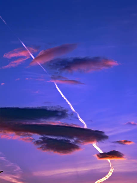 istock Airplane vapor stripe on the sky (Picture No 05) 1141491444