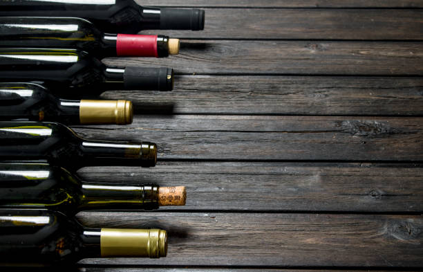 istock Bottles of white and red wine. 1141492839