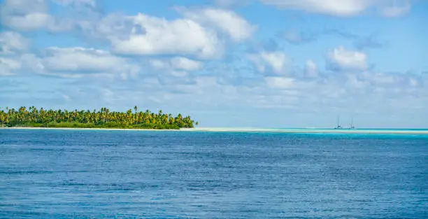tropic landscape in the lagoon of Fakarava Atoll, Tuamotus Archipelago, French plynesia