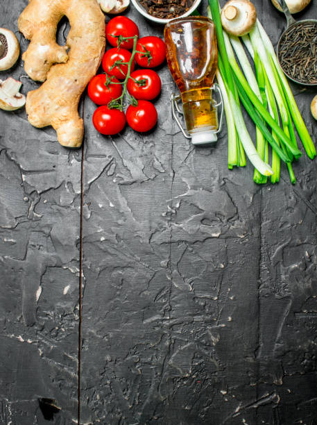 istock Organic food. Different Vegetables with wild rice. 1141495192