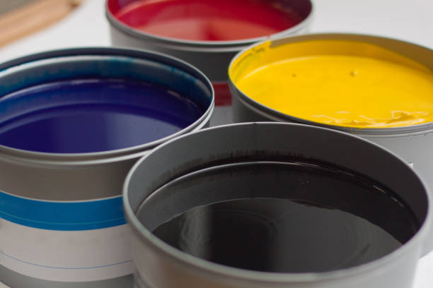 istock Cmyk color paints in cans 1141498481