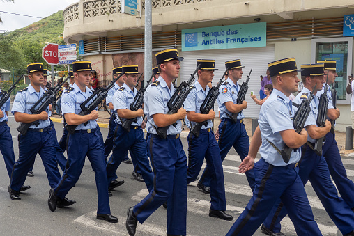 Surabaya, Indonesia, 09-17-2023:\nThe anniversary of the Indonesian Navy is celebrated every September 10.\nOn Sunday, September 17, 2023, they held a carnival parade on Basuki Rahmat street, Surabaya, East Java, Indonesia.