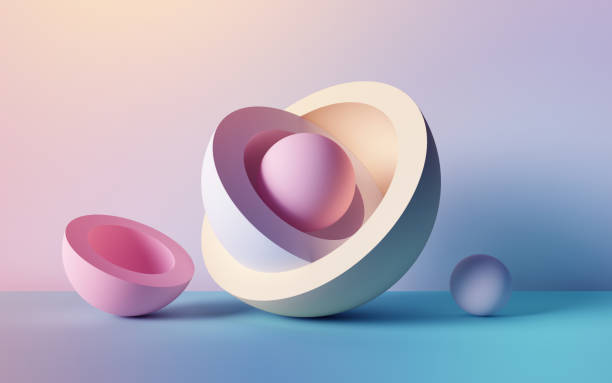 istock 3d render, abstract background, pastel neon balls, primitive geometric shapes, simple mockup, minimal design elements 1141500894