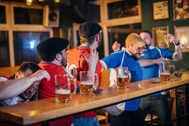 istock Group of men fighting in bar 1141506197