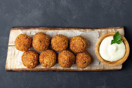Falafel balls from spiced chickpeas