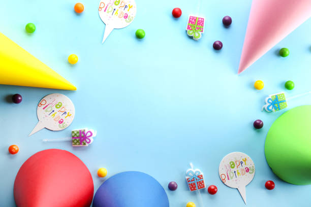 istock Birthday party kit with copy space. 1141506580
