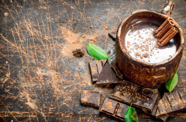 istock Cup of hot chocolate with cinnamon sticks. 1141514189