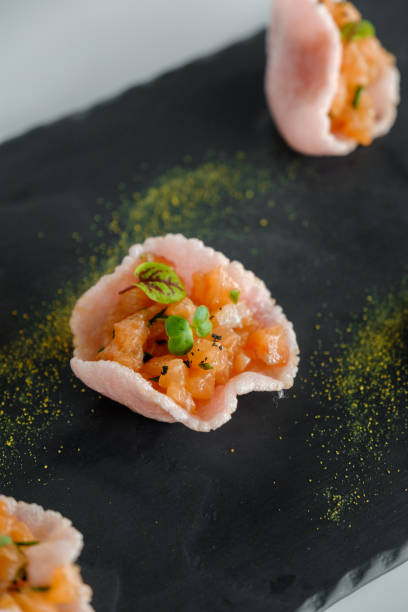 istock Salmon tartar on a tray 1141515968