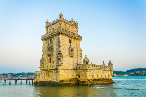 istock Sunset over belem tower in lisbon 1141516299