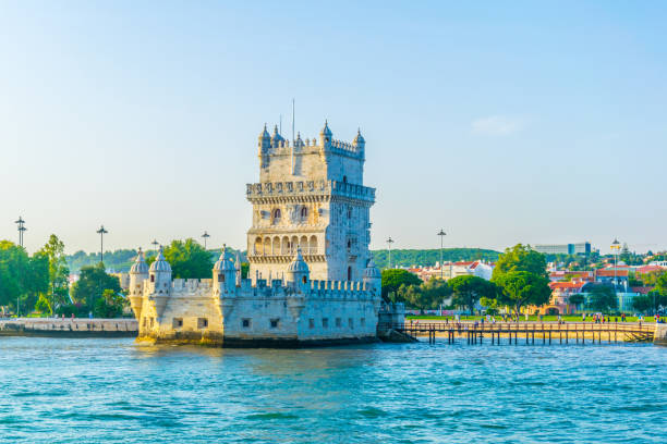 istock Sunset over belem tower in lisbon 1141516672