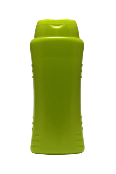 istock Green shampoo or shower gel bottle curved shape isolated on white background 1141516968